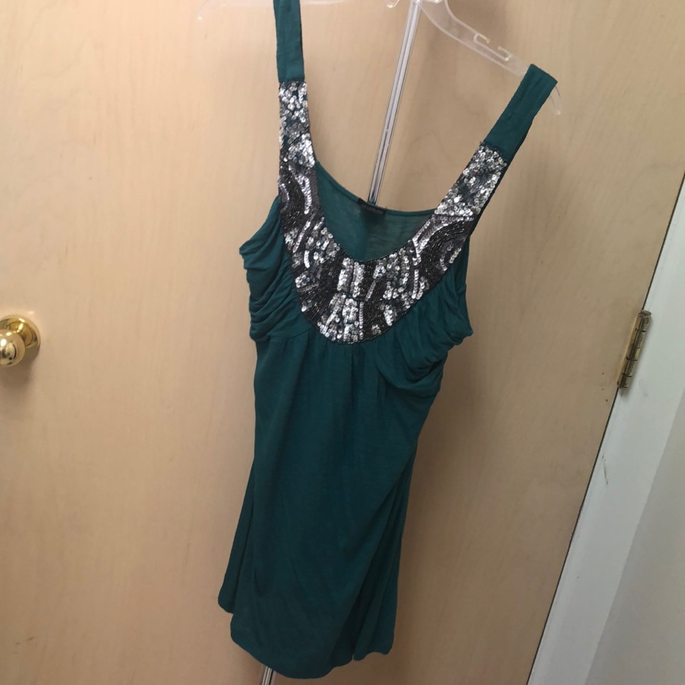beautiful green and silver top